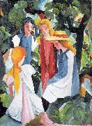 August Macke Vier Madchen oil on canvas